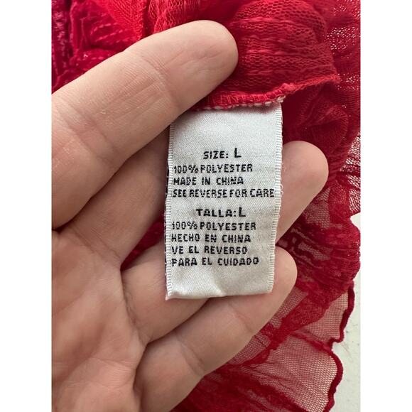 Vtg Kaelyn Max Womens Babydoll Top Size L Fairy Vamp Sexy Y2K Whimsigoth Red - Picture 10 of 15